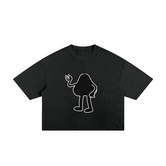 Logo frayed Boxy Tee